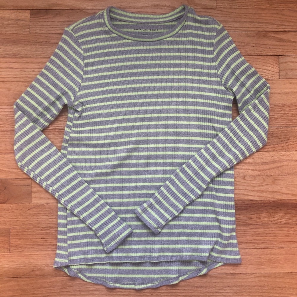American Eagle Long Sleeve Ribbed Tee